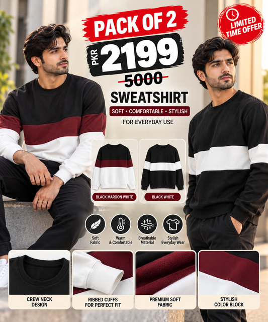 Men's Premium Block Sweatshirts – Pack of 2