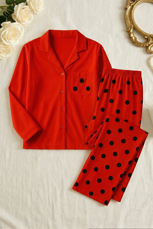 RED BUTTON STYLE DRESS