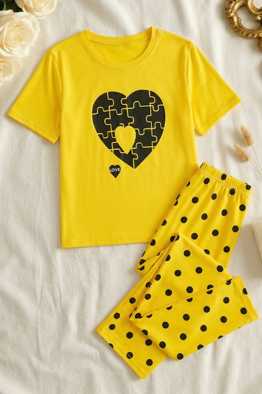Yellow Puzzle Heart